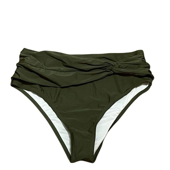 Green High-Cut Twist Front Bikini Swimwear, Size XL, NWOT - Picture 1 of 4